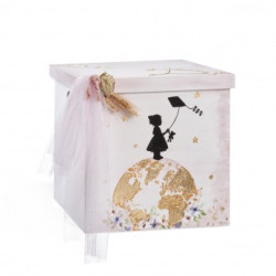 Βαπτιστικό κουτί κύβος ζωγραφισμένο Θέμα: little Girl